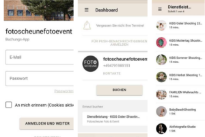 Bild von der Buchungsapp der Fotoscheune