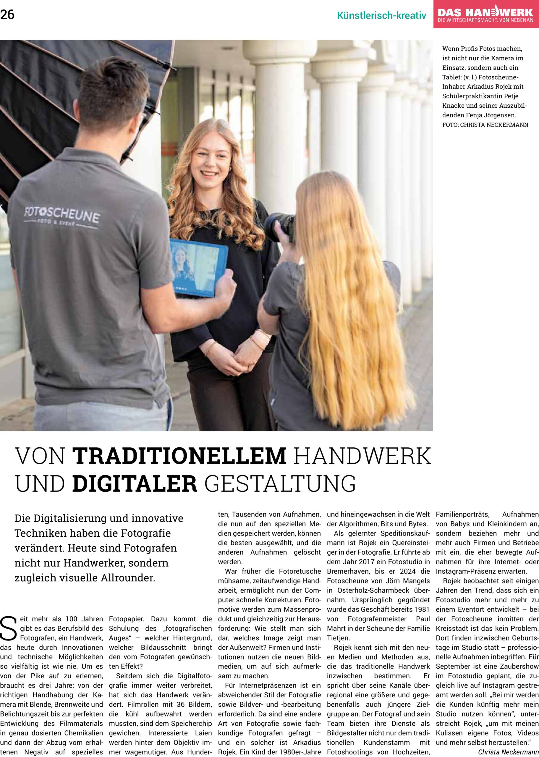Bild vom Artikel zur Fotoscheune in Handwerkszeitung