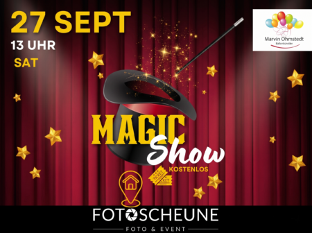 Grafik zur Zaubershow im September 2026 in der Fotoscheune