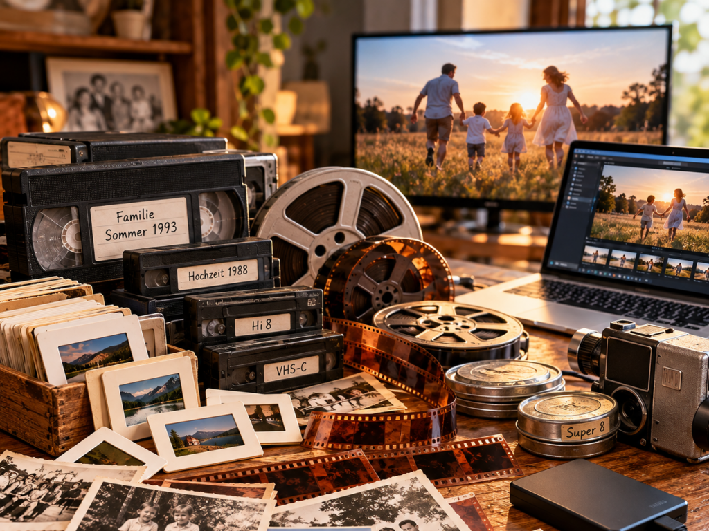 Schaubild zur Digitalisierung analoger Medien in der Fotoscheune