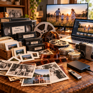 Schaubild zur Digitalisierung analoger Medien in der Fotoscheune